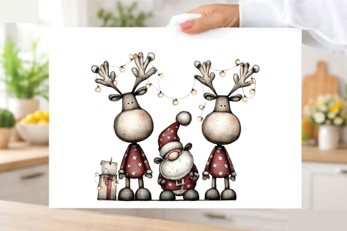 Santa Reindeer Christmas Clipart, an Animal Illustration by SVGArt (Photo 8 of 9)