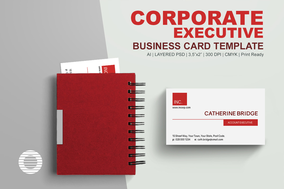 Corporate Executive Business Card, a Business Card Template by orkha