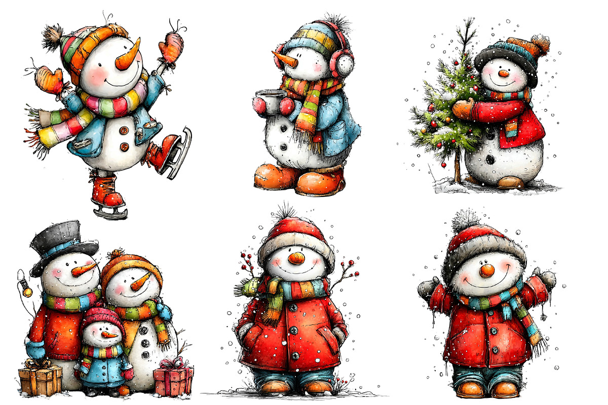 Christams Snowman clipart, an Illustration by Designworld (Photo 3 of 5)
