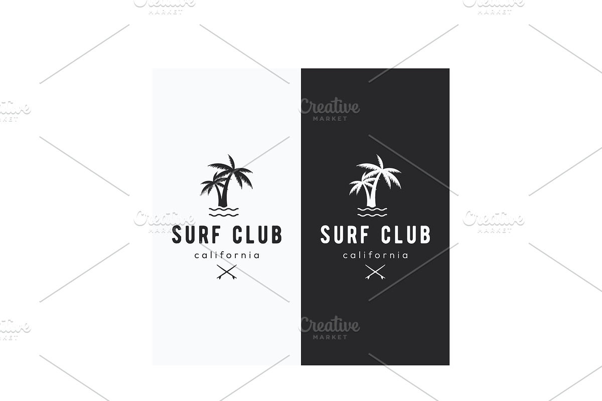 Surf summer retro vintage logo templ, a Branding & Logo Template by LOGOCREATIVE