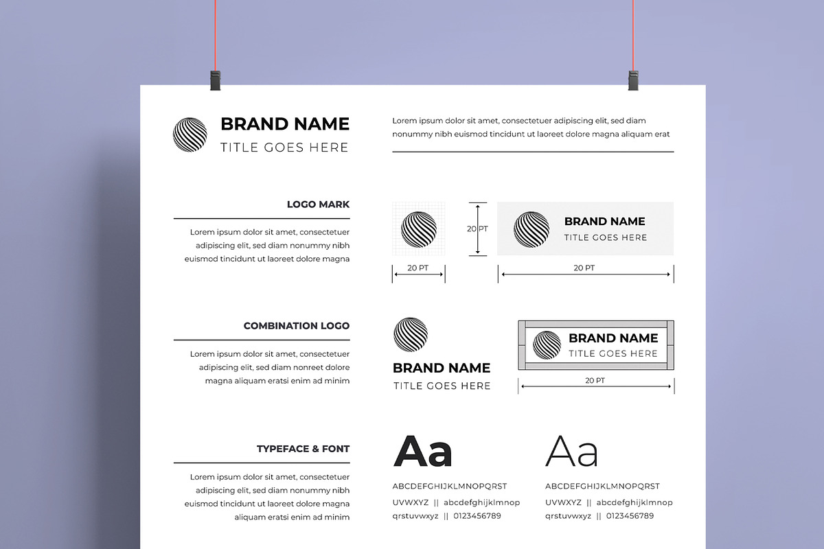 Brand Guidelines Poster Layout, a Poster Template by MightyDesign (Photo 2 of 8)