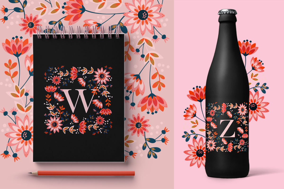Sochi Floral Monograms, a Pattern Graphic by Werlang Paper (Photo 3 of 5)