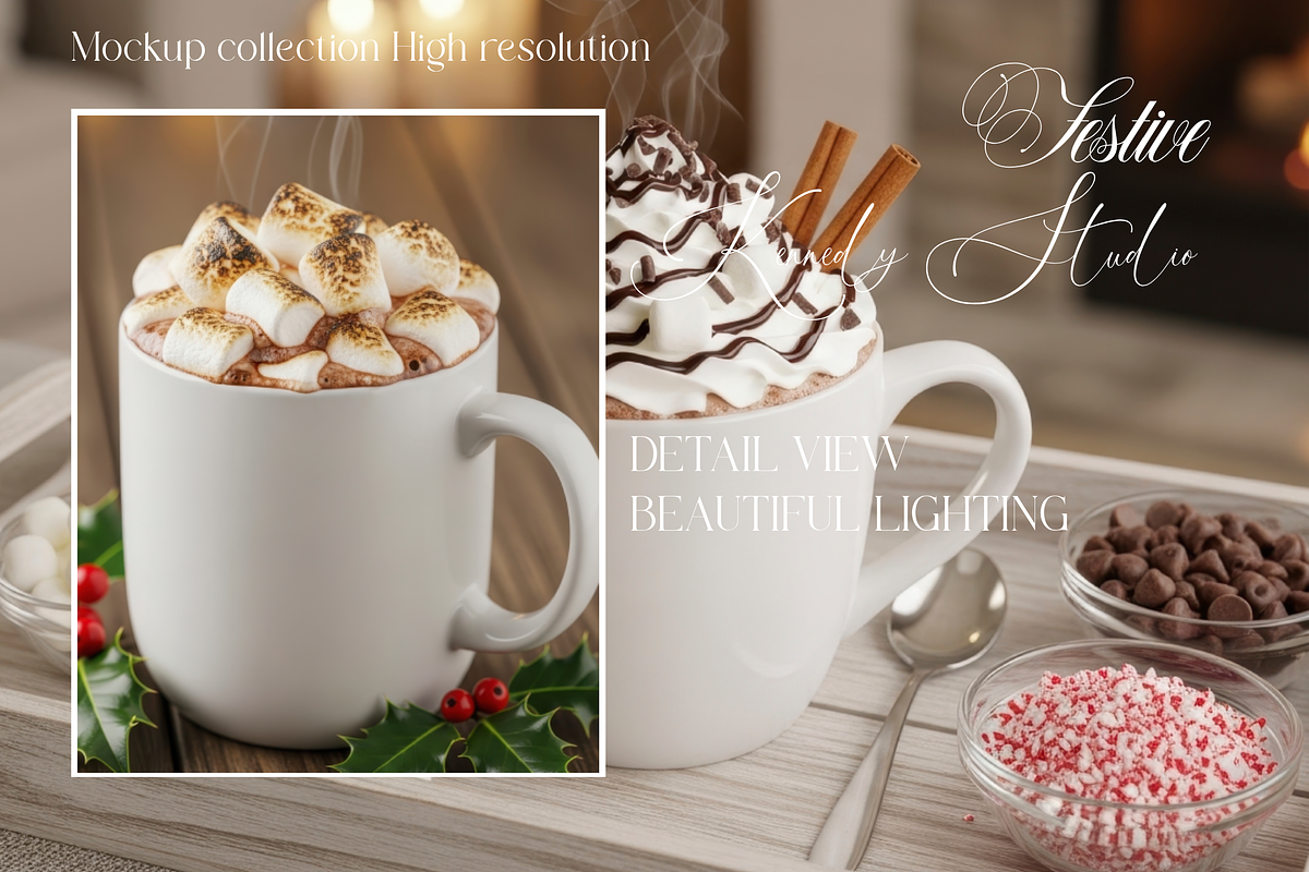Rustic Christmas Mug Bundle 1000 JPG, a Cups & Container Mockup by KennedyStudio (Photo 6 of 11)