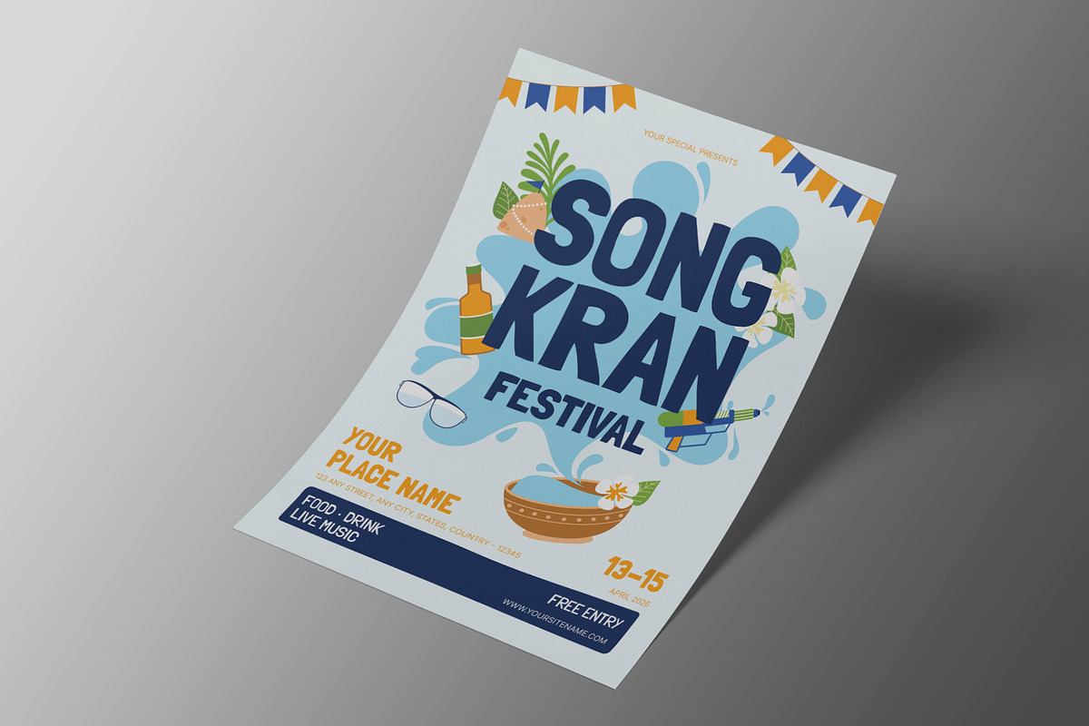Songkran Festival Flyer, a Flyer Template by Neermana (Photo 2 of 4)