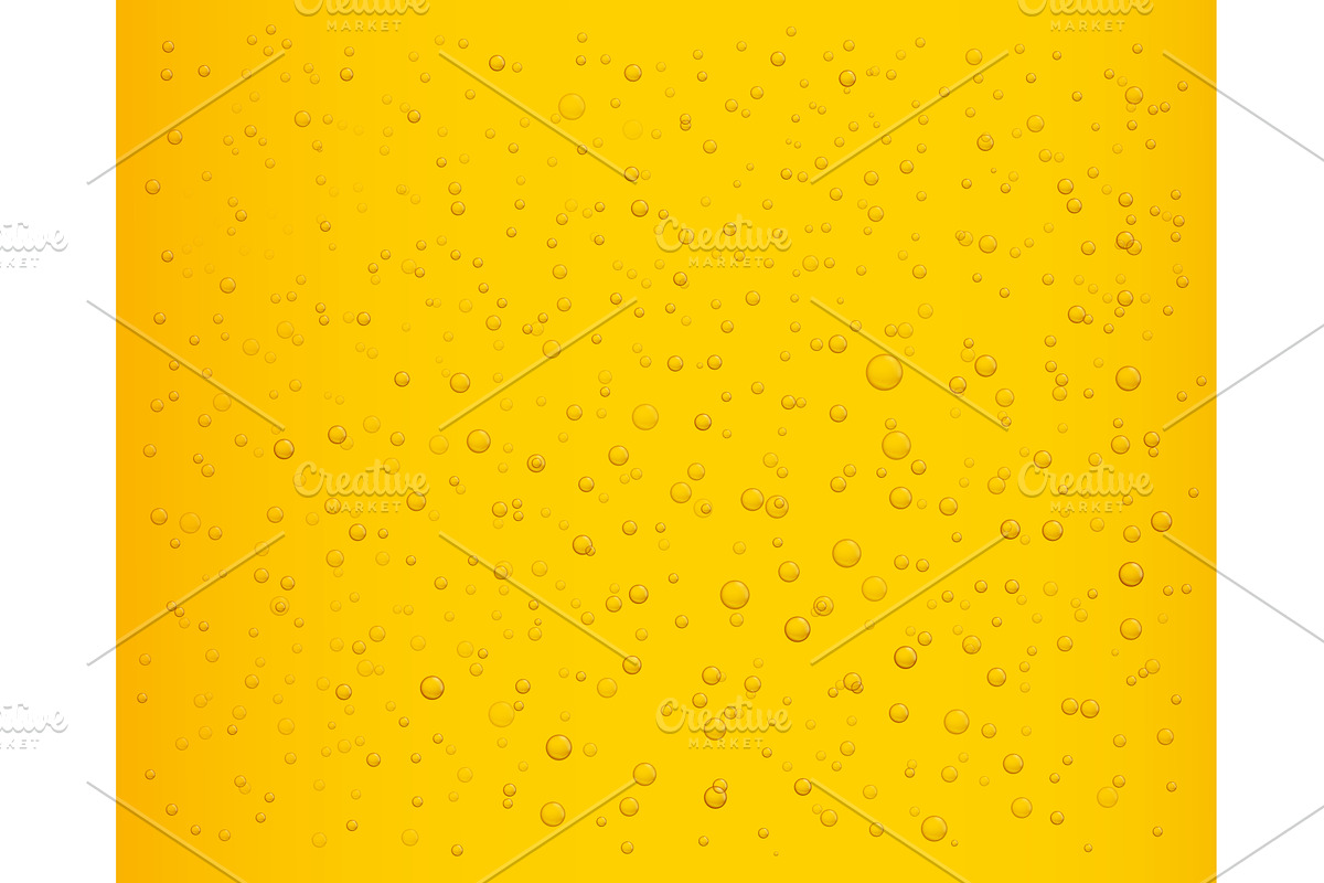 Beer bubbles. Realistic fizzy lager, an Illustration by Frogella