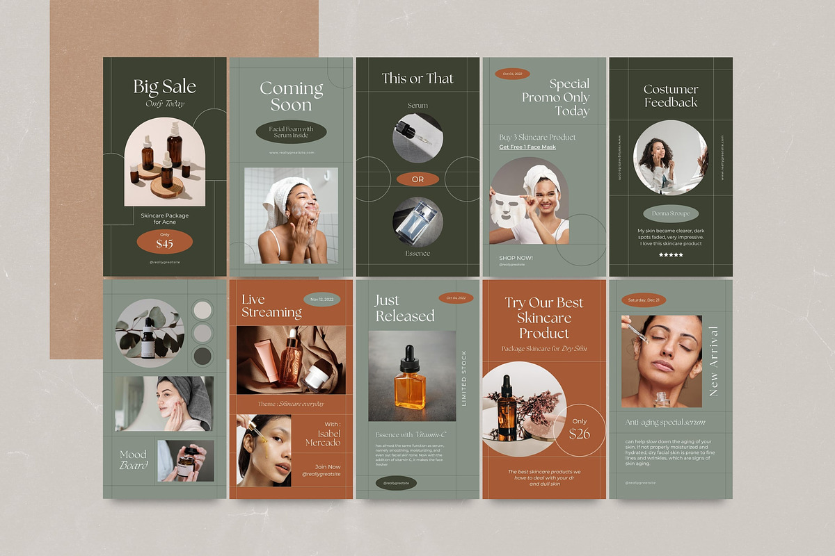Line Beauty Instagram Canva Template, a Social Media Template by Brandearth RRGraph (Photo 10 of 11)