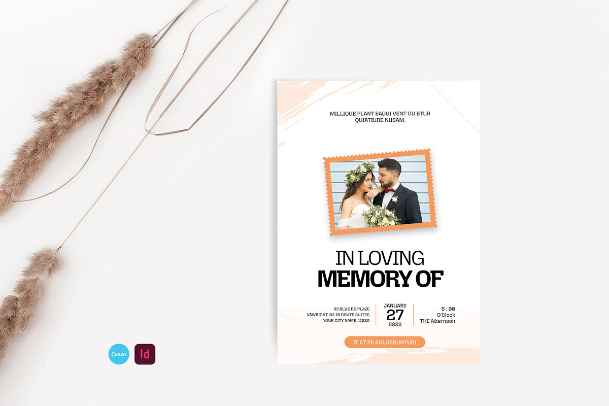 Memorial Program Template Word, an Invitation Template by Creatiya Type (Photo 1 of 5)