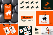 Glyph Horses Icons, a Solid Icon by Prosymbols (Thumbnail 5 of 6)