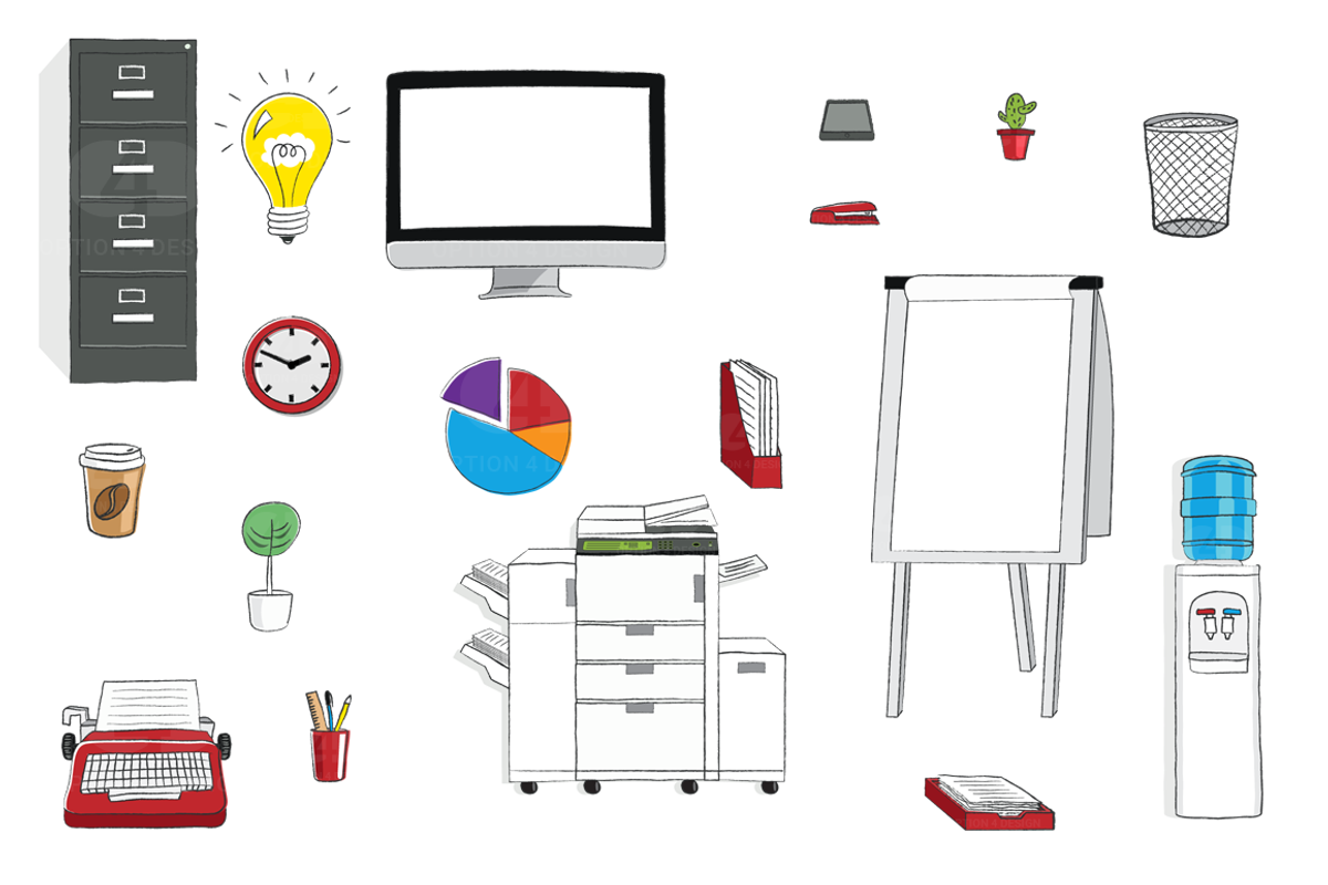 Office Doodle Pack 1, a Technology Illustration by Option 4 Design (Photo 5 of 6)