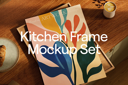 9x Kitchen Frame Mockups Bundle, a Household Mockup by Ombra Studio
