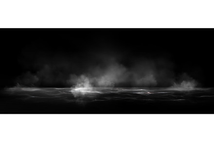 Smoke clouds above black water, an Illustration by art PVP - market