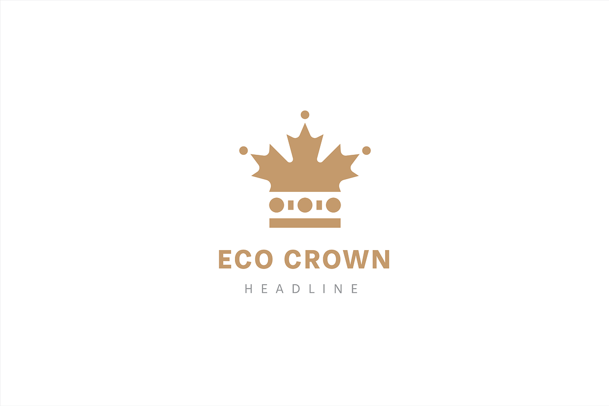 Eco crown logo template., a Branding & Logo Template by Anton Akhmatov