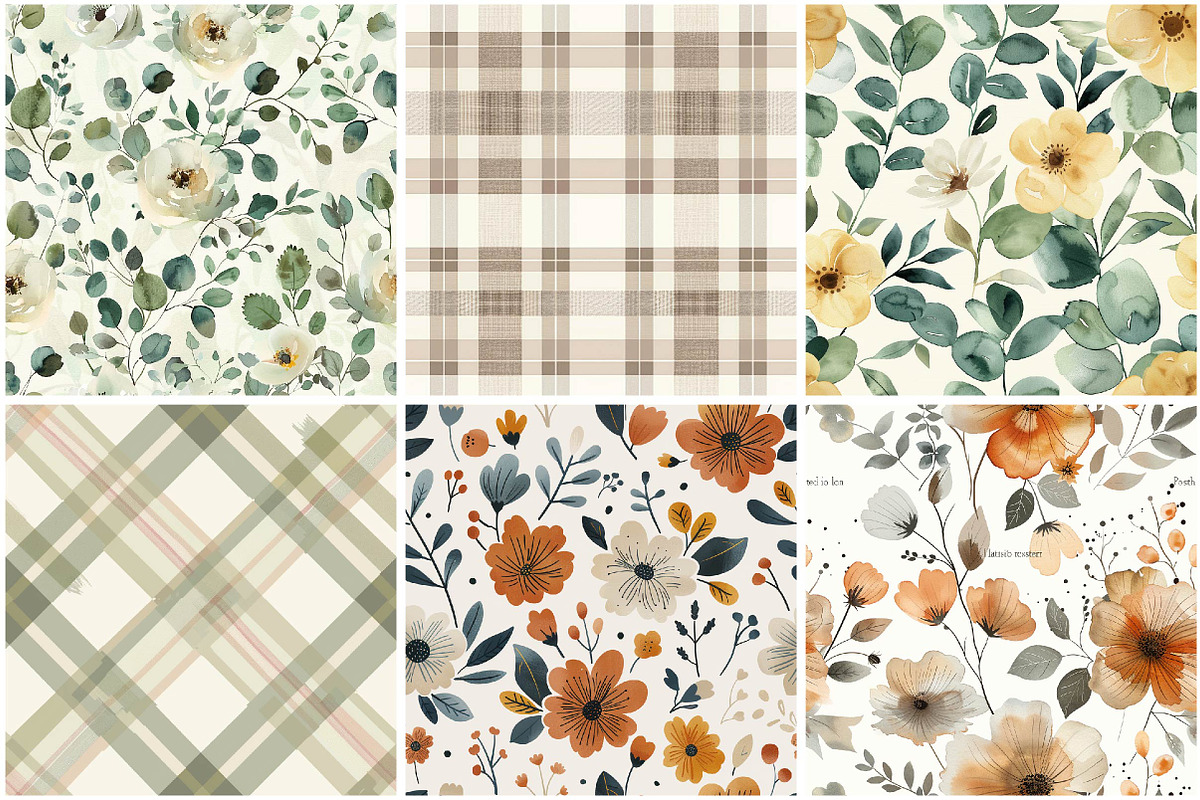 Boho Floral Seamless Digital Paper, a Texture Illustration by DreamPrint404 (Photo 3 of 3)
