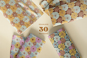 Wild Retro Floral Seamless Patterns, a Pattern Graphic by Tiger and Flower (Thumbnail 14 of 20)