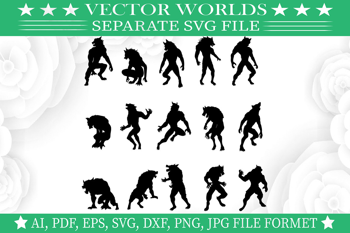 Werewolf SVG, Wolf, Werewolf SVG, an Object Graphic by VectorWorlds (Photo 3 of 3)