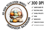 Easter Eggs Basket Clipart Png, an Illustration by Craft Nest (Thumbnail 2 of 11)