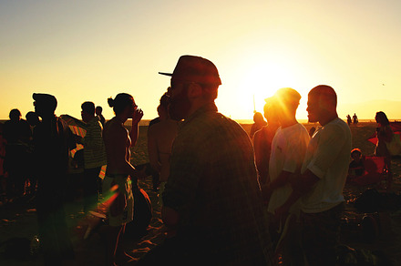 People at Sunset on a Beach, Cali