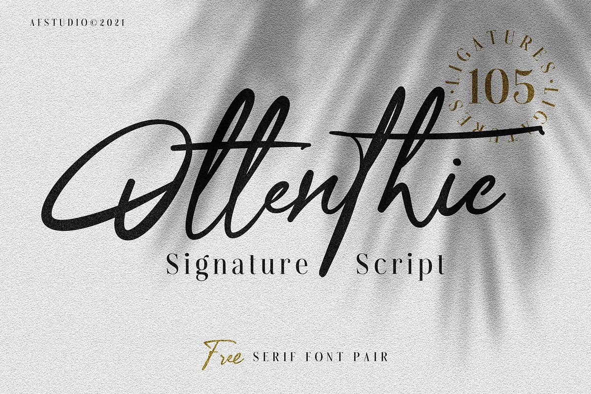 Ottenthic - Signature Ligatures, a Script Font by Adam Fathony (Photo 1 of 12)