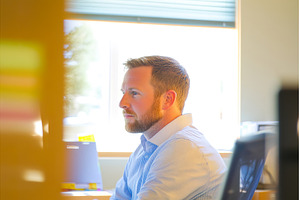 Caucasian male adult working at, a Business Photo by Lermont51