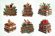 Watercolor Christmas Antique Books, an Illustration by Creative Art (Thumbnail 3 of 5)
