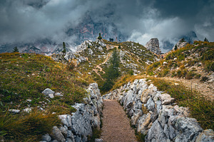 Hiking route near Cinque Torri, an Architecture Photo by Alpine Dreams