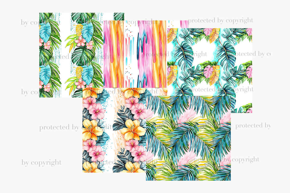 Tropical Summer Digital Paper, a Pattern Graphic by GlamArtZhanna (Photo 4 of 4)