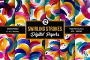 Colorful Swirling Brushstrokes Paper, a Pattern Graphic by Creative Store (Thumbnail 1 of 4)