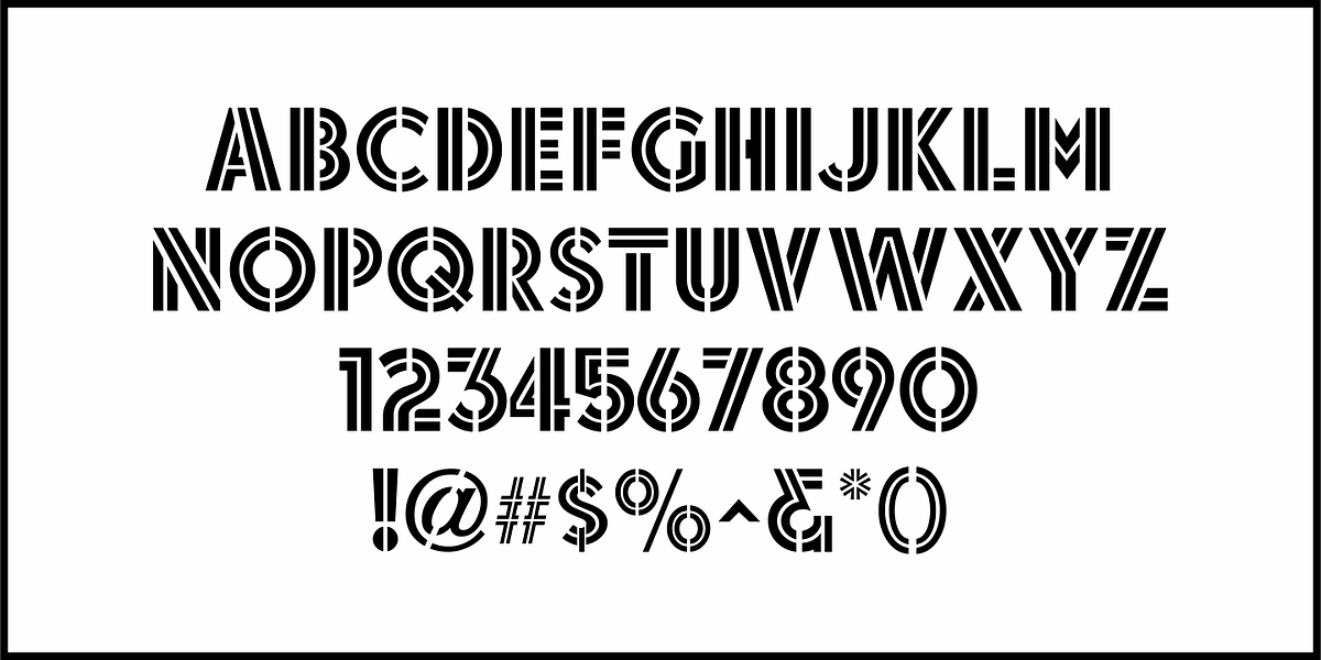Dual Line Stencil JNL, a Sans Serif Font by Jeff Levine Fonts (Photo 3 of 5)