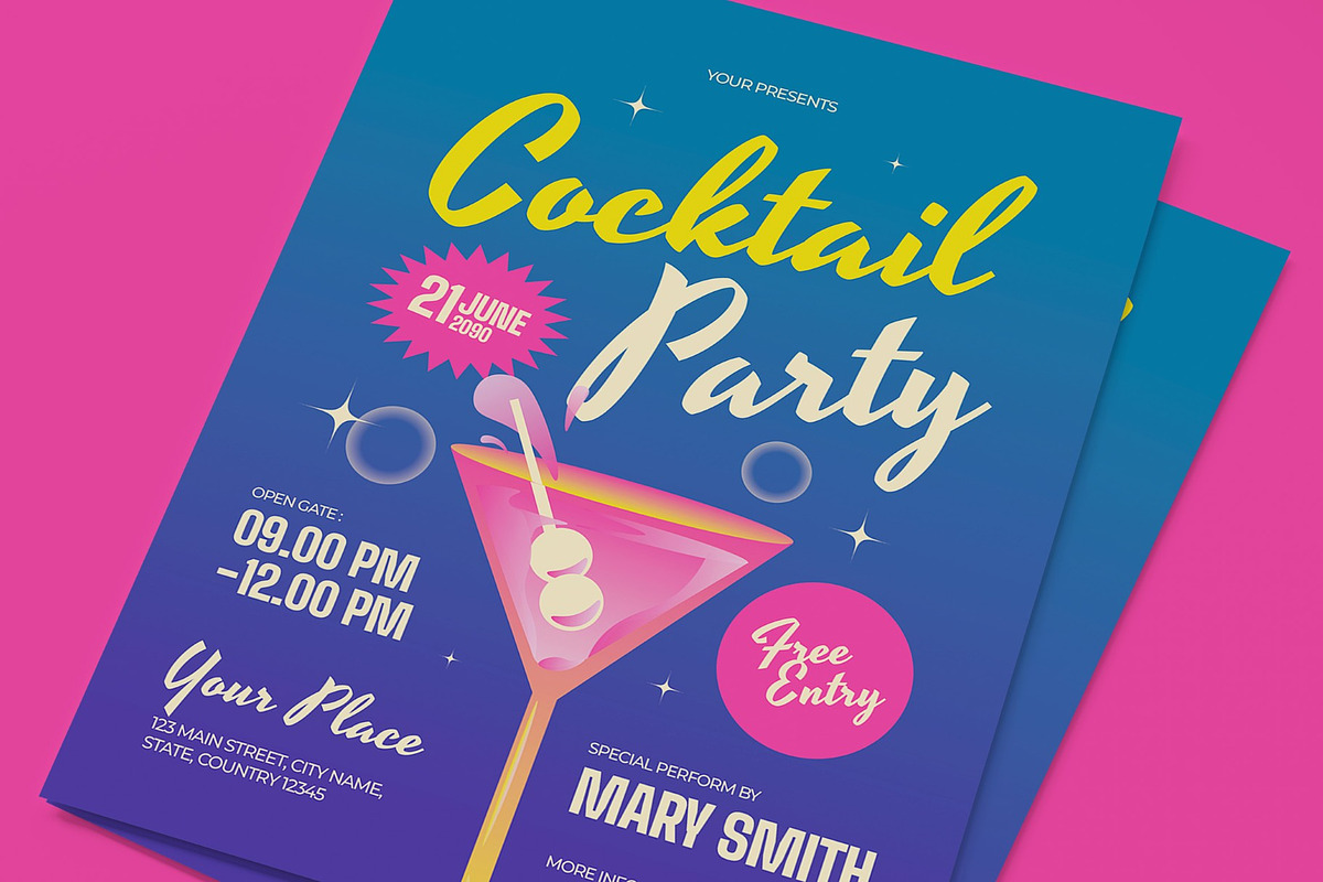 Cocktail Party Flyer, a Flyer Template by graphicook (Photo 2 of 3)