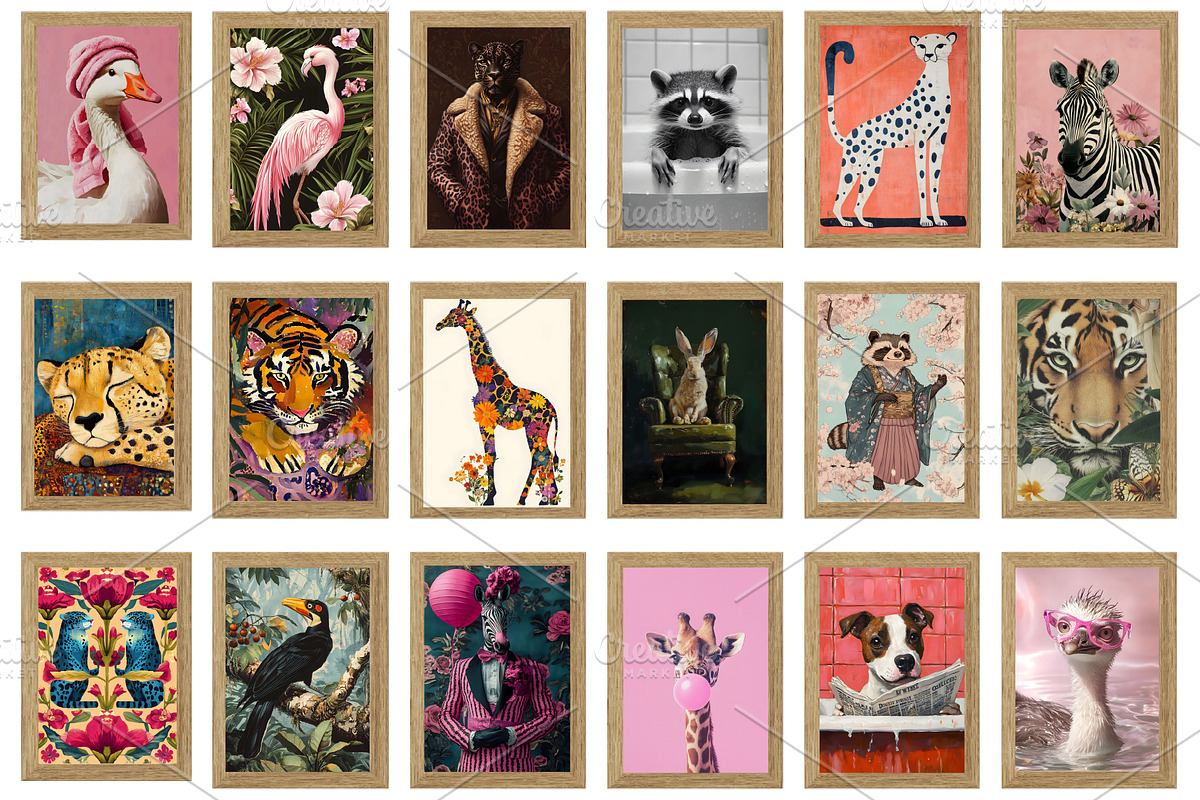 Animal Wall Art Bundle,Animal Prints, an Animal Photo by Chipshpow Graphics (Photo 10 of 11)