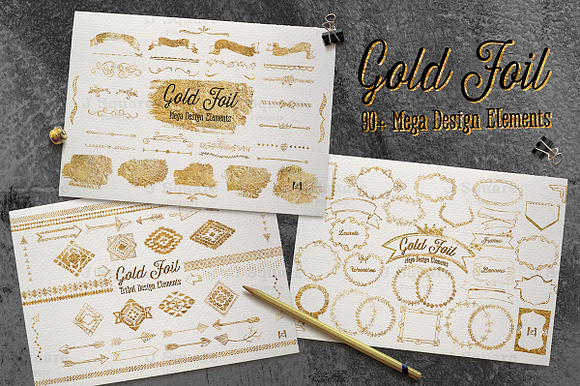 Gold Foil Mega Vector DesignElement preview 5
