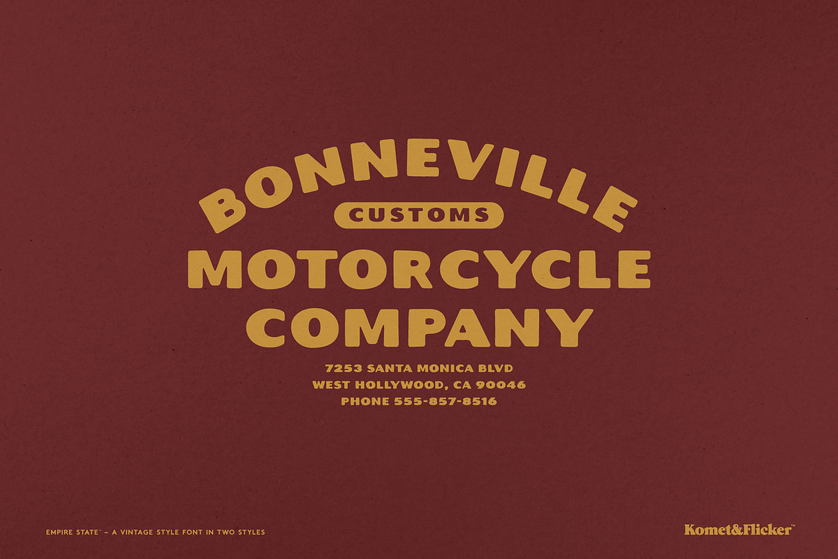Empire State – A Rustic Font, a Sans Serif Font by Komet & Flicker (Photo 3 of 15)