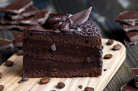 chocolate cake with chocolate filling on the table, a Background Photo by MyPhotos