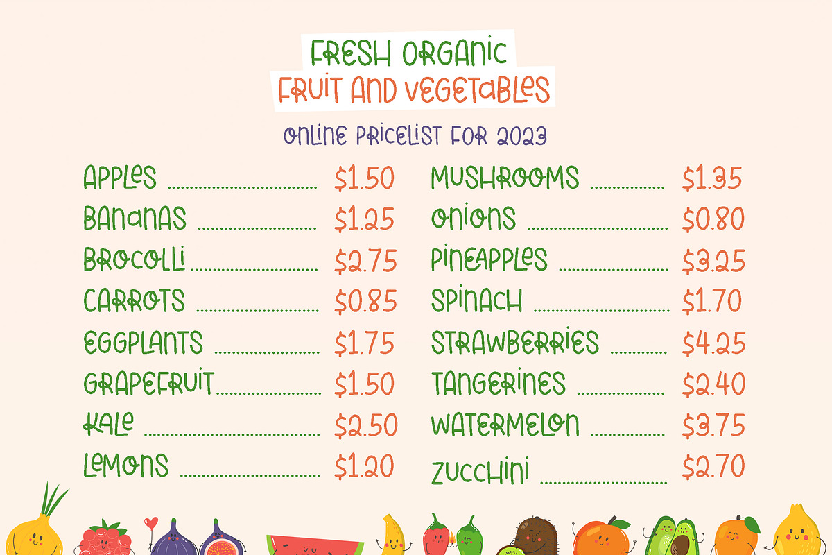 A Little Kale Font, a Font by Lollipop Hand Drawn (Photo 3 of 7)