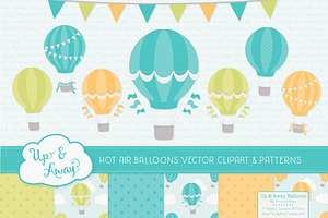 Boys Hot Air Balloons Vectors, an Illustration by Amanda Ilkov
