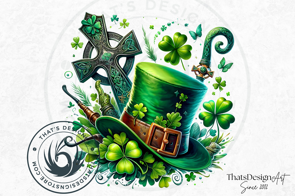 St Patrick's Day Clipart Set, a Seasonal Illustration by ThatsDesignArt (Photo 9 of 10)