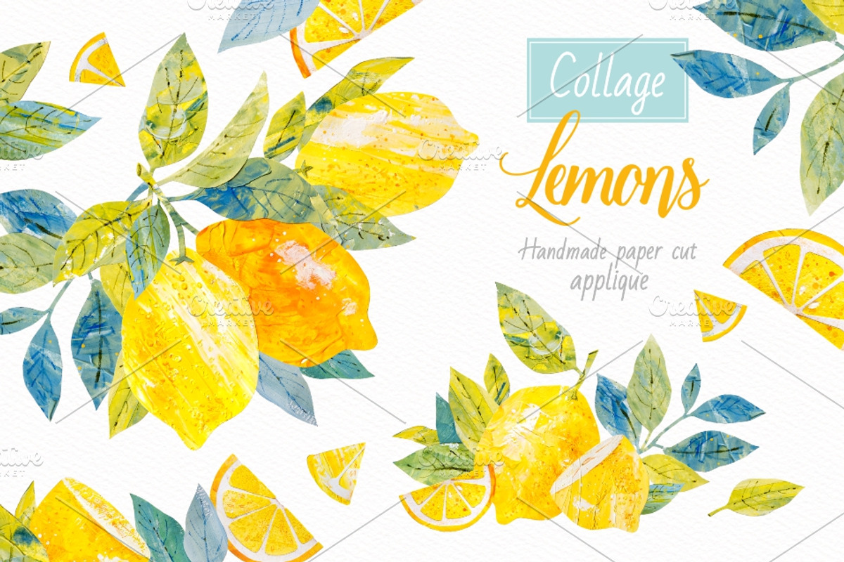 Collage Lemons, a Decorative Illustration by Ekaterina Mikheeva (Photo 1 of 5)