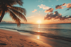 Sunset at tropical beach, a Nature Photo by MistyDay