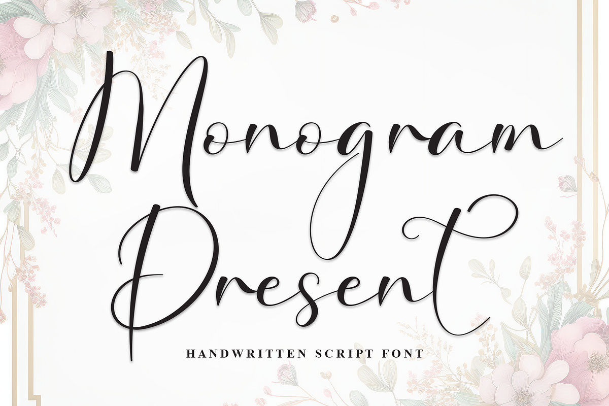 Monogram Present | Script Font, a Handwritten Font by Scratchones (Photo 1 of 8)