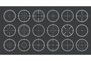 Various sniper rifle sights with, an Object Illustration by 32pixels