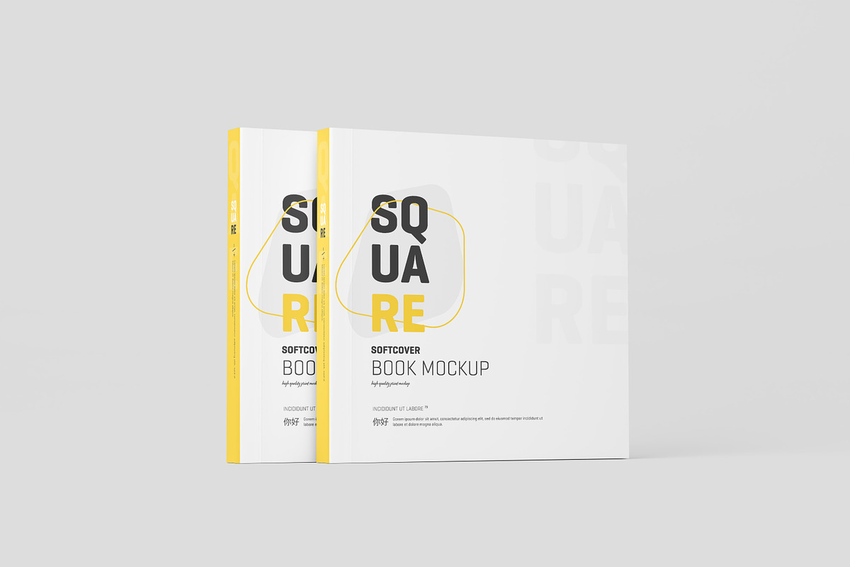 Square Softcover Book Mockup, a Books & Magazine Mockup by Toasin Studio (Photo 9 of 20)