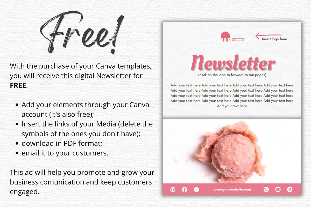 ICE CREAM shop Canva templates, a Social Media Template by Talipic Designs (Photo 6 of 7)