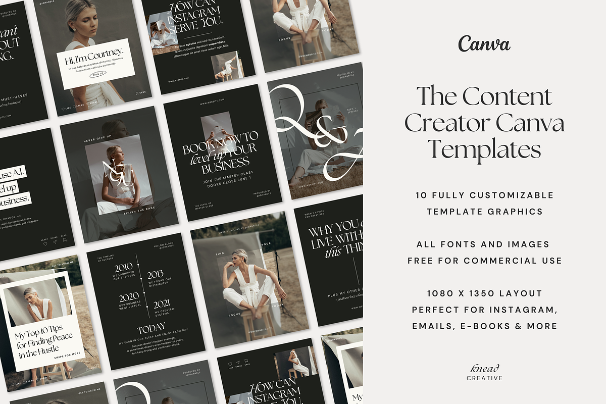 Canva Content Creator Templates, a Social Media Template by Knead Creative (Photo 1 of 6)