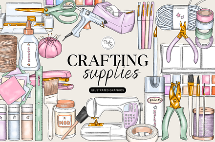 Craft Art Supplies Clip Art Elements