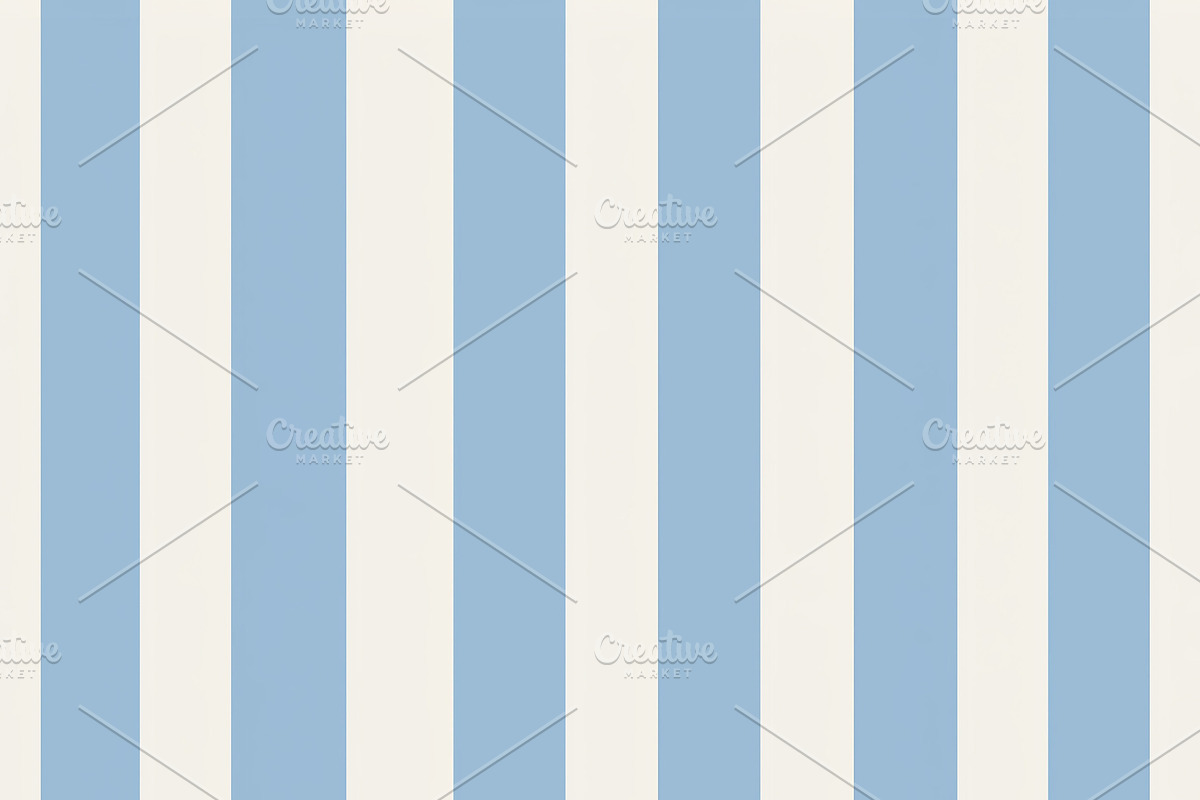 Seamless pattern, pale blue and cream vertical stripes creating, a Pattern Graphic by Studio ANNA