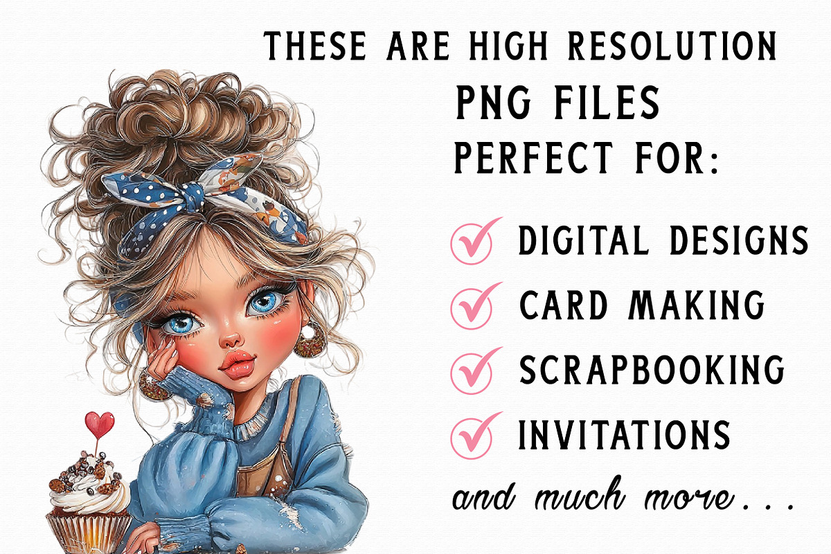 Whimsical Valentine Girl Clipart, an Icon by Libby Wishes (Photo 7 of 7)