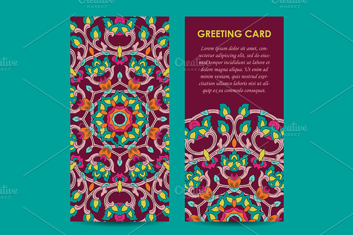 Mandala greeting cards set, a Card Template by Iryna Denysova (Photo 3 of 9)