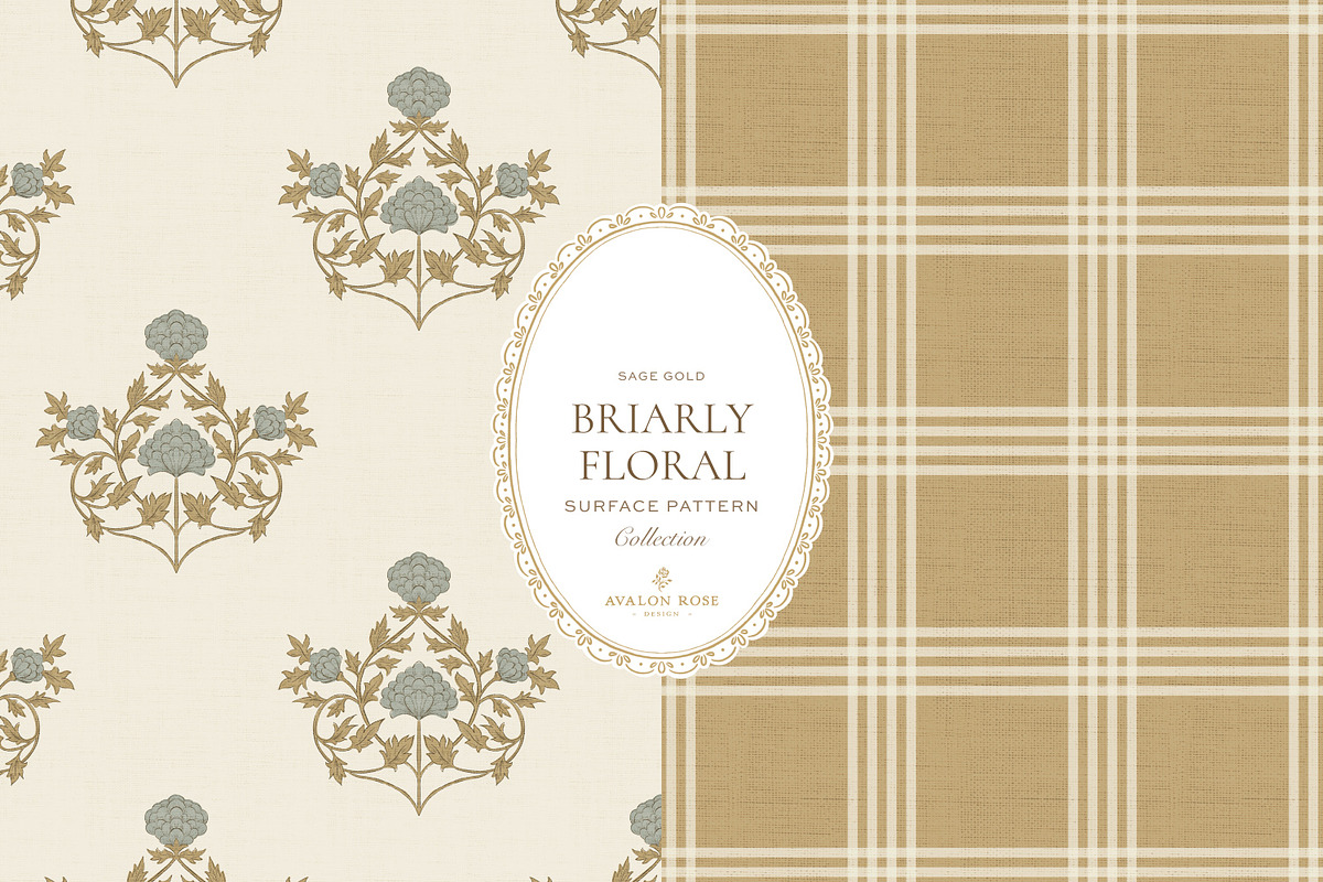 Farmhouse Damask Pattern Set Sage, a Pattern Graphic by Eclectic Anthology (Photo 3 of 13)