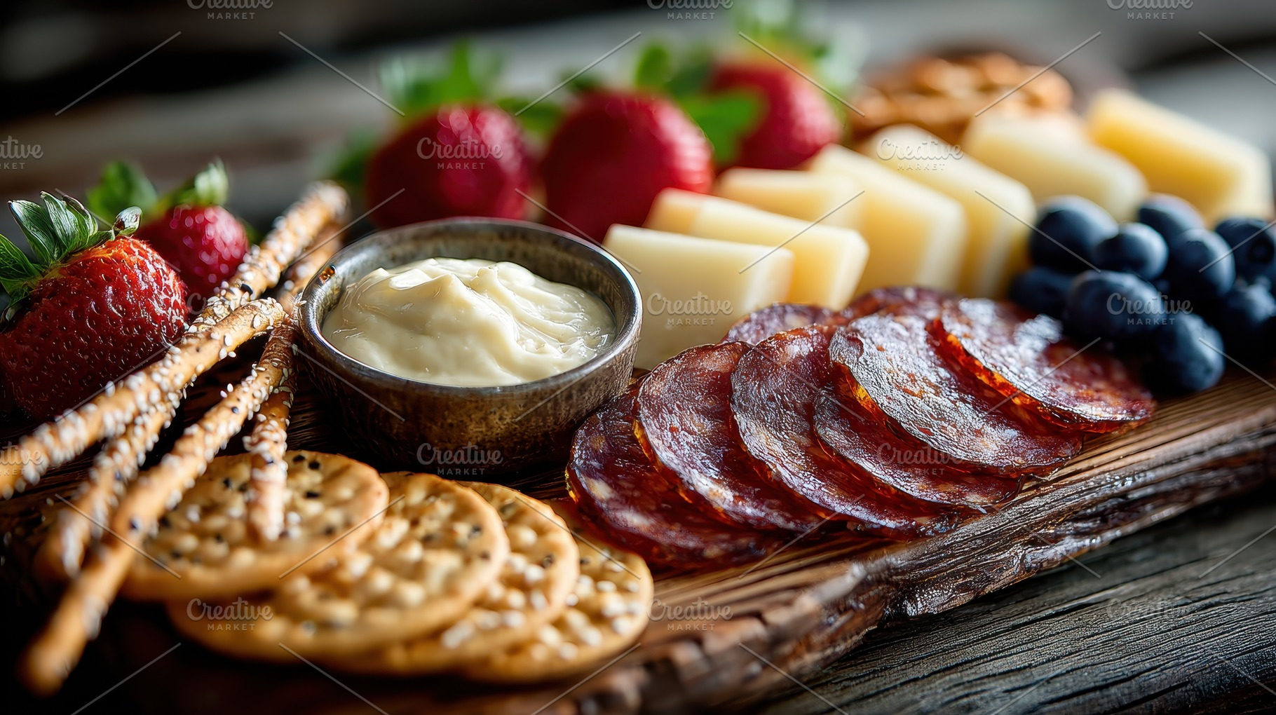 Delicious Charcuterie Board with Che, a Photo by Pixeness Studio
