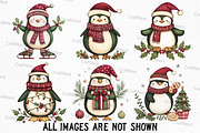 Quirky Christmas Penguin Clipart, an Illustration by Craft Nest (Thumbnail 4 of 6)